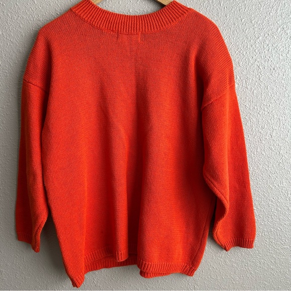 Vintage Colleen’s Collectibles 90’s Orange Halloween Cat Pullover Sweater - Picture 2 of 12
